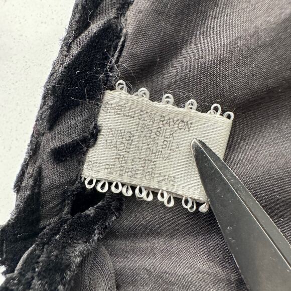 Kiko VTG Velvet Burnout Empire Spaghetti Strap Slip Black Long Dress M / L - Picture 10 of 10